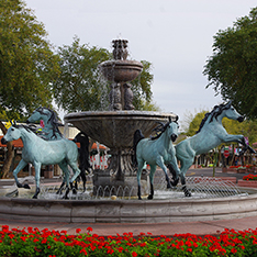 large bronze horse garden fountain sculpture